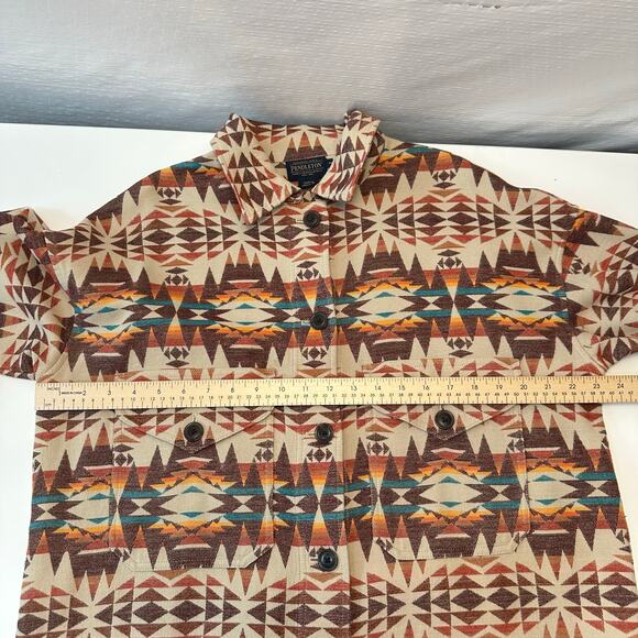 Pendleton Womens M Oversized Doublesoft Shirt Jacket Aztec Southwestern Boho - Picture 12 of 12